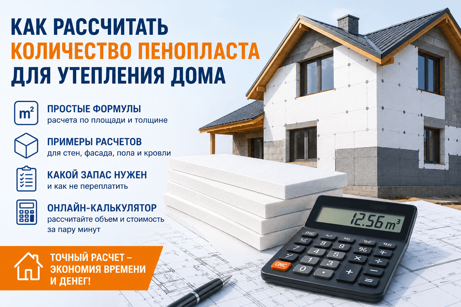 Как рассчитать количество пенопласта для утепления дома